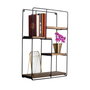Hanah Home Lotus Estantería de pared Negro y Nogal